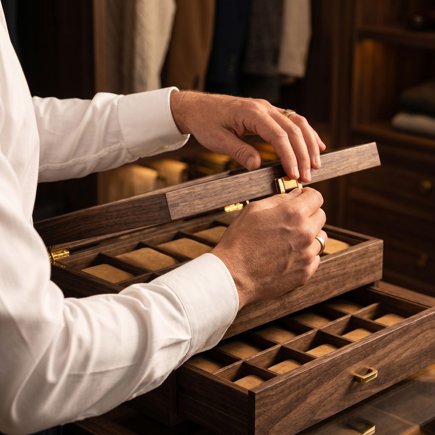 Boîte à Montres Homme en Bois | Grand Coffret 24 Montres avec Vitre et Tiroir