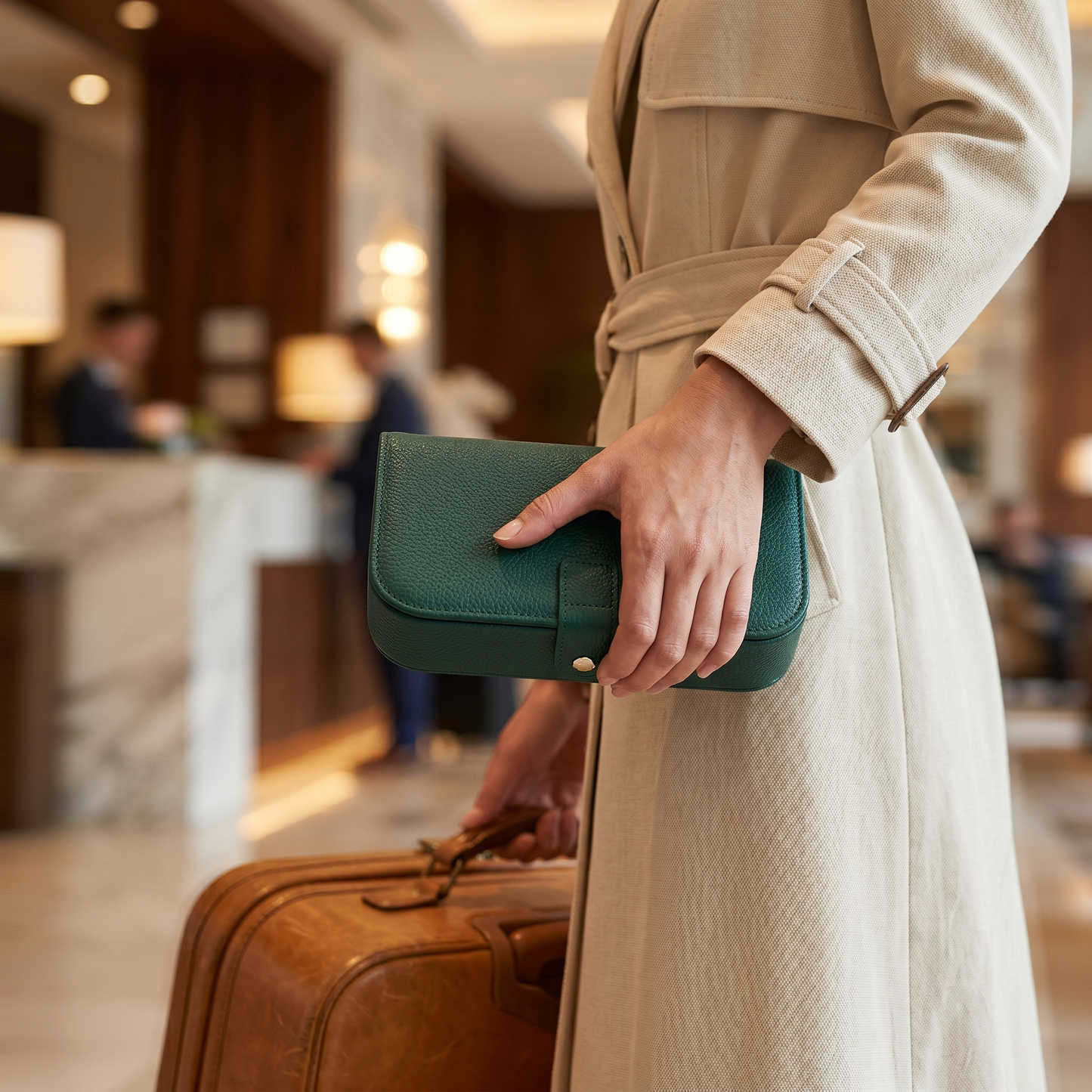 Boite à Bijoux Voyage Femme en Cuir | Organisateur Bijoux Portable avec Compartiments