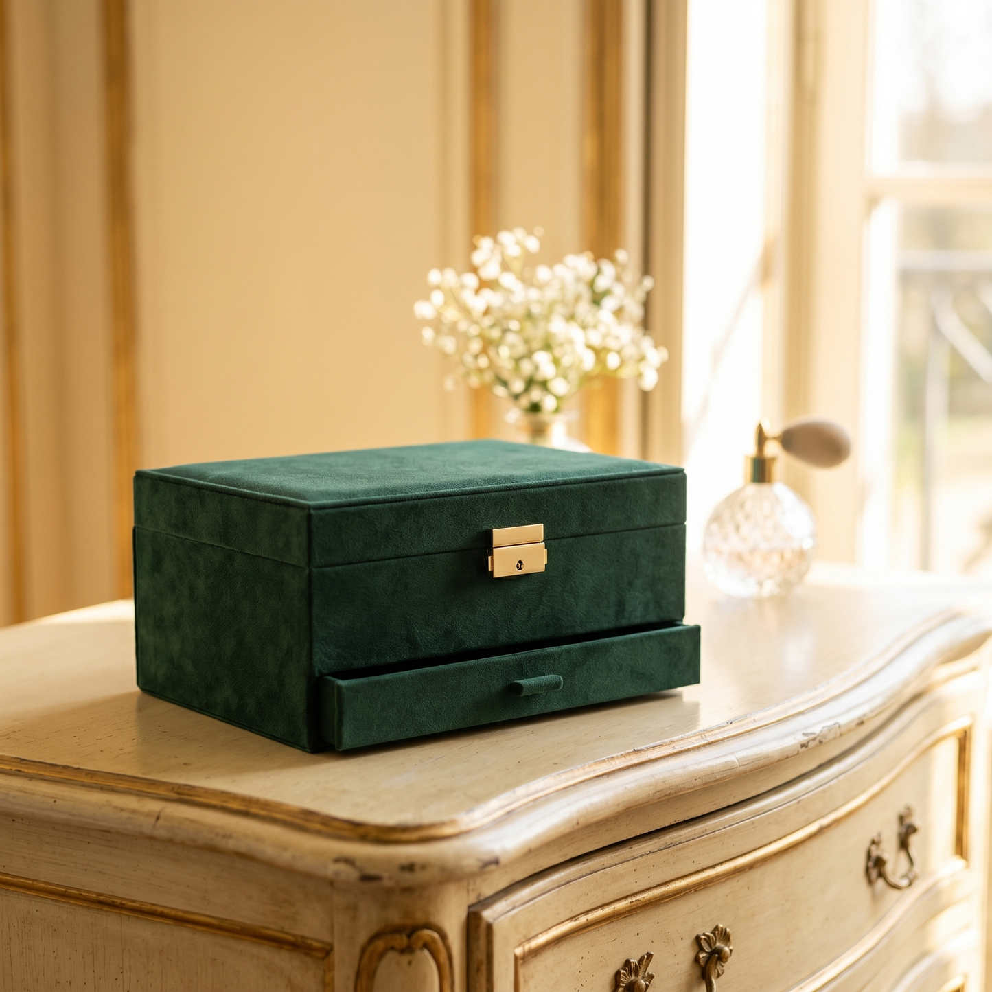 Boîte à Bijoux Femme en Velours | Coffret 3 Niveaux avec Tiroir