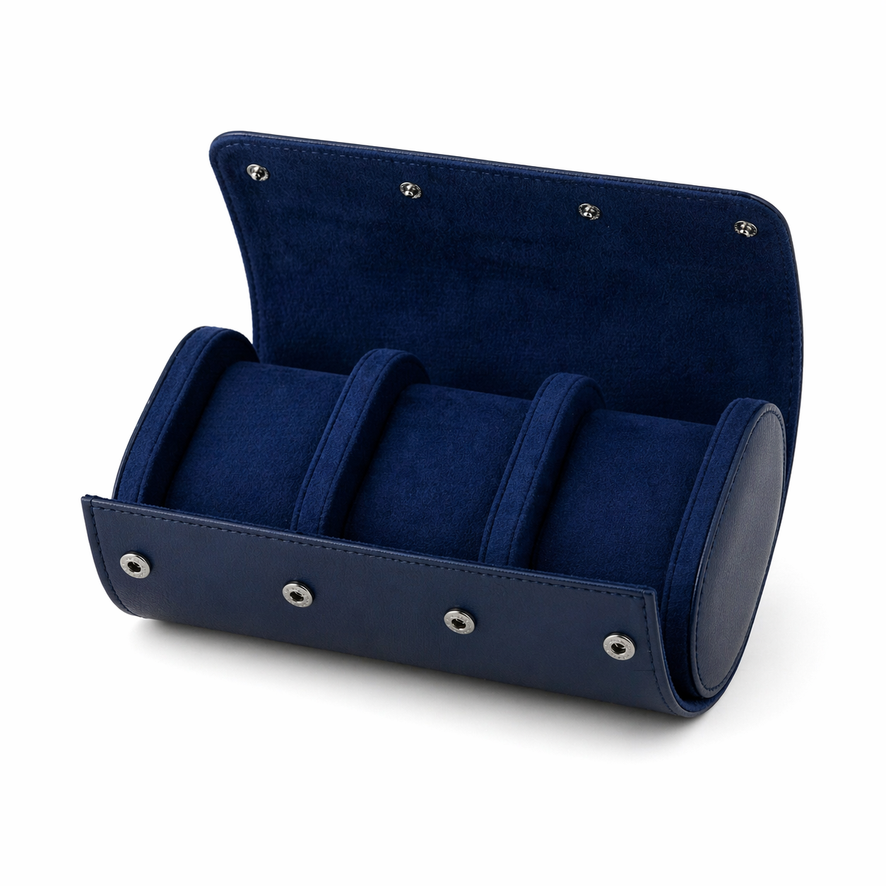 Boîte à Montres Voyage en Cuir Bleu | Rouleau 2 ou 3 Montres | Cadeau Homme Premium