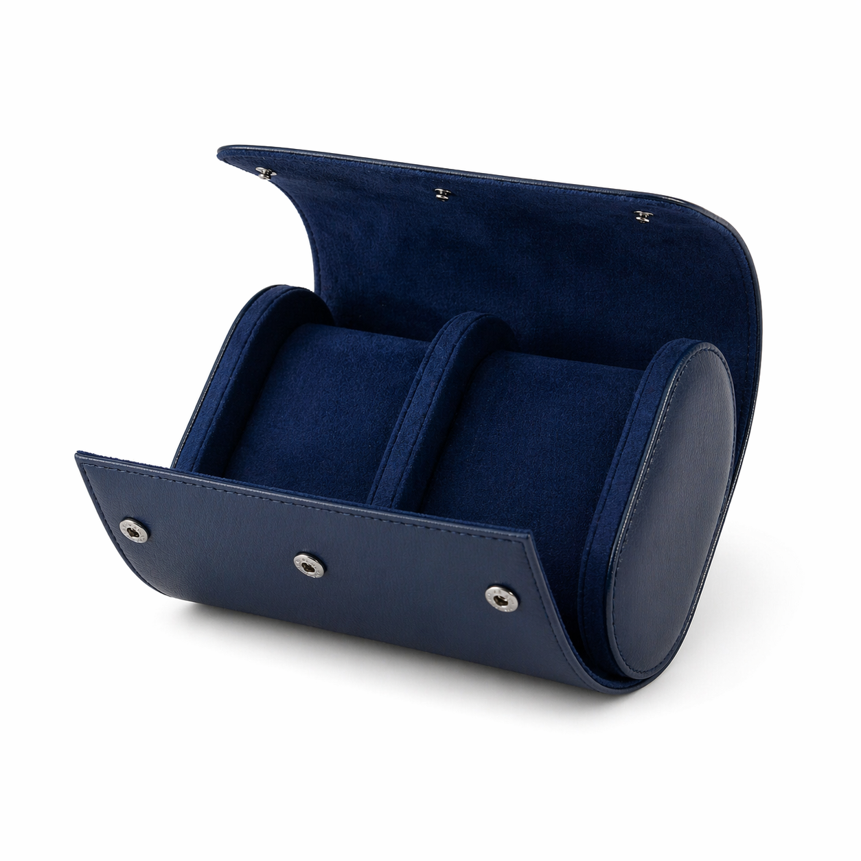 Boîte à Montres Voyage en Cuir Bleu | Rouleau 2 ou 3 Montres | Cadeau Homme Premium