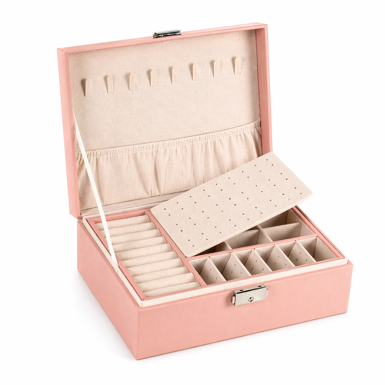 Boîte à Bijoux Voyage Femme | Organisateur Bijoux Zippé Multi-Compartiments