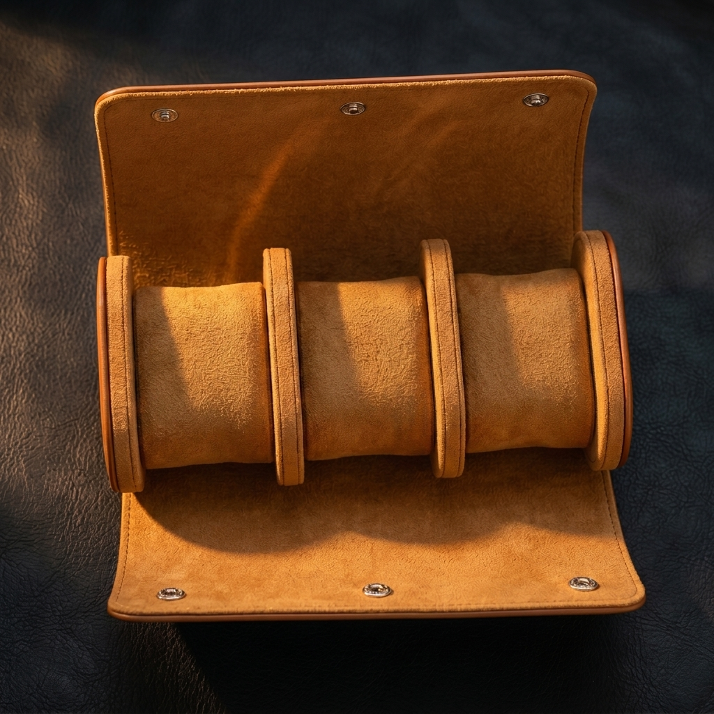 Boîte à Montres Voyage en Cuir | Rouleau 2 ou 3 Montres | Cadeau Homme Premium